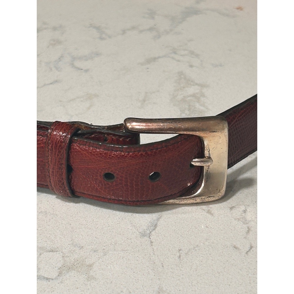 TRAFALGAR men's belt Java brown genuine lizard‎ 2009210 USA size 38 tapered